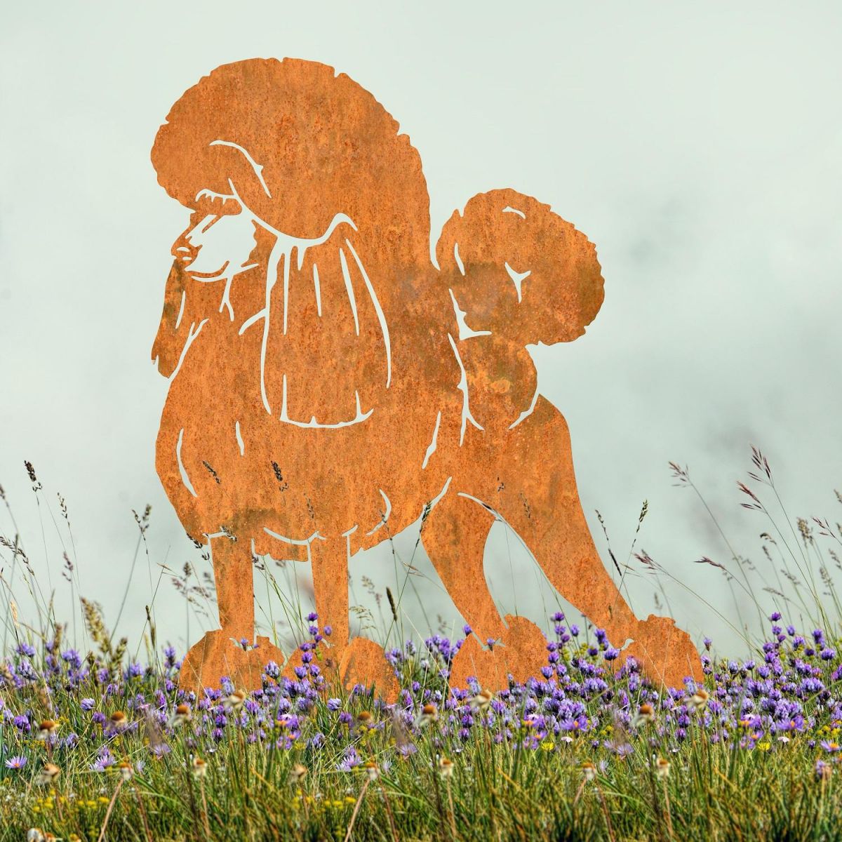 Standard Poodle Silhouette in Rustic Finish 