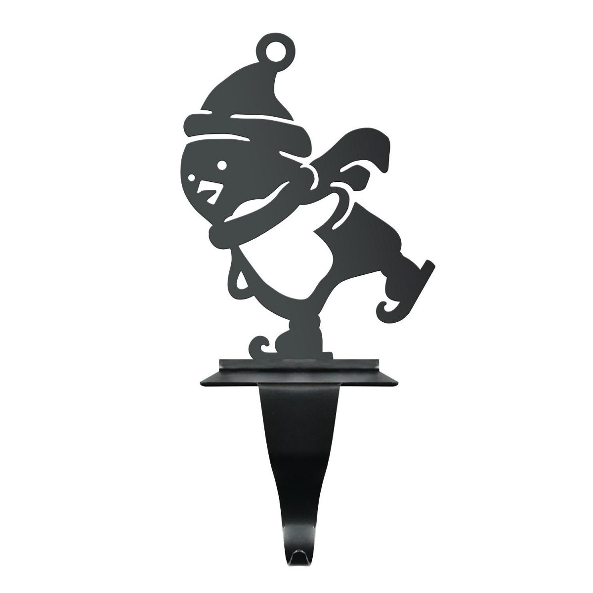 Penguin on Skate Stocking Holder in Black