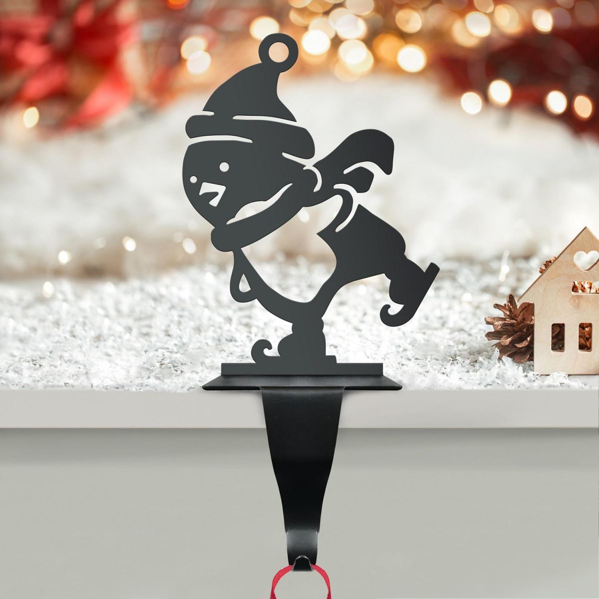 Penguin on Skates Stocking Holder 