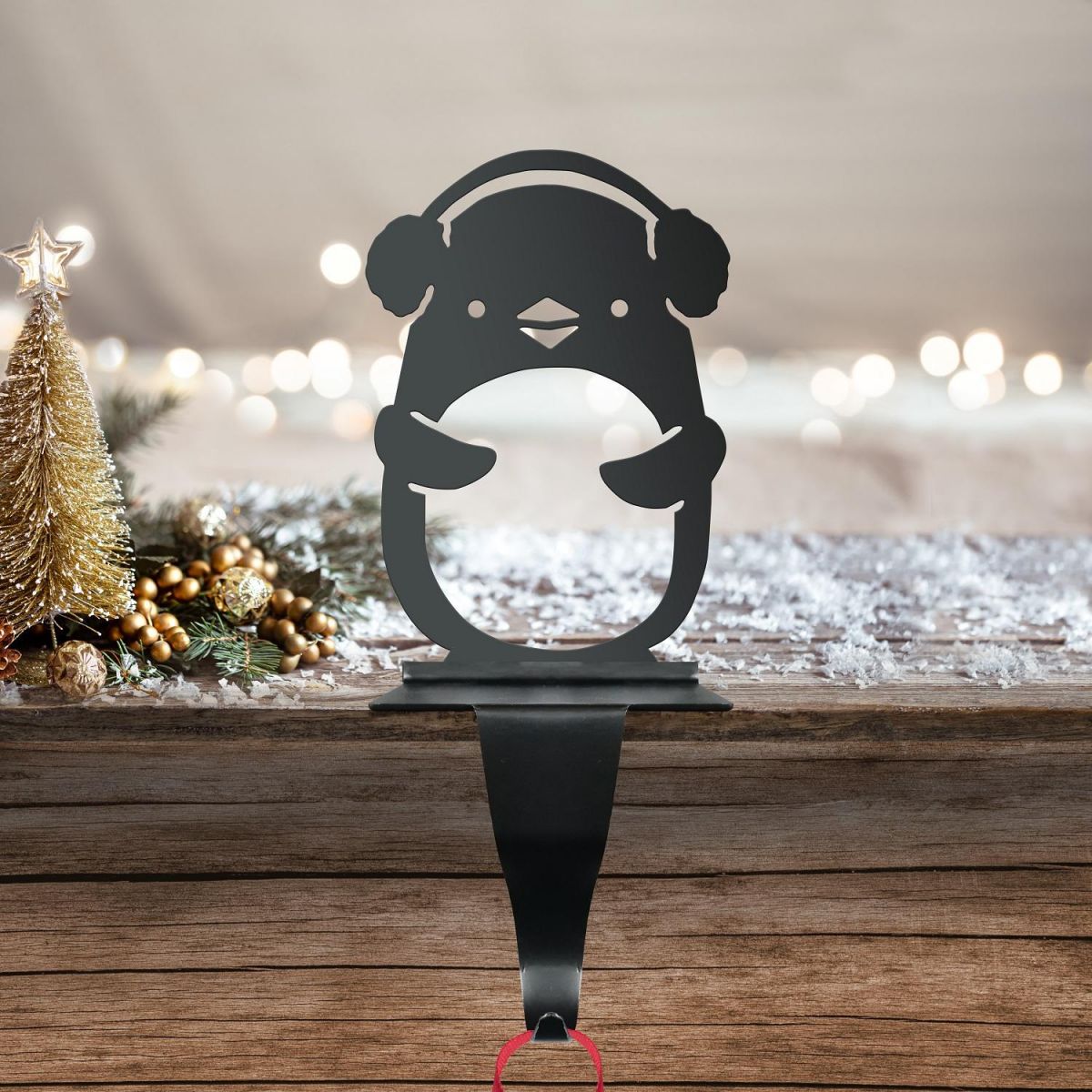 Stocking Holder with Penguin Motif 