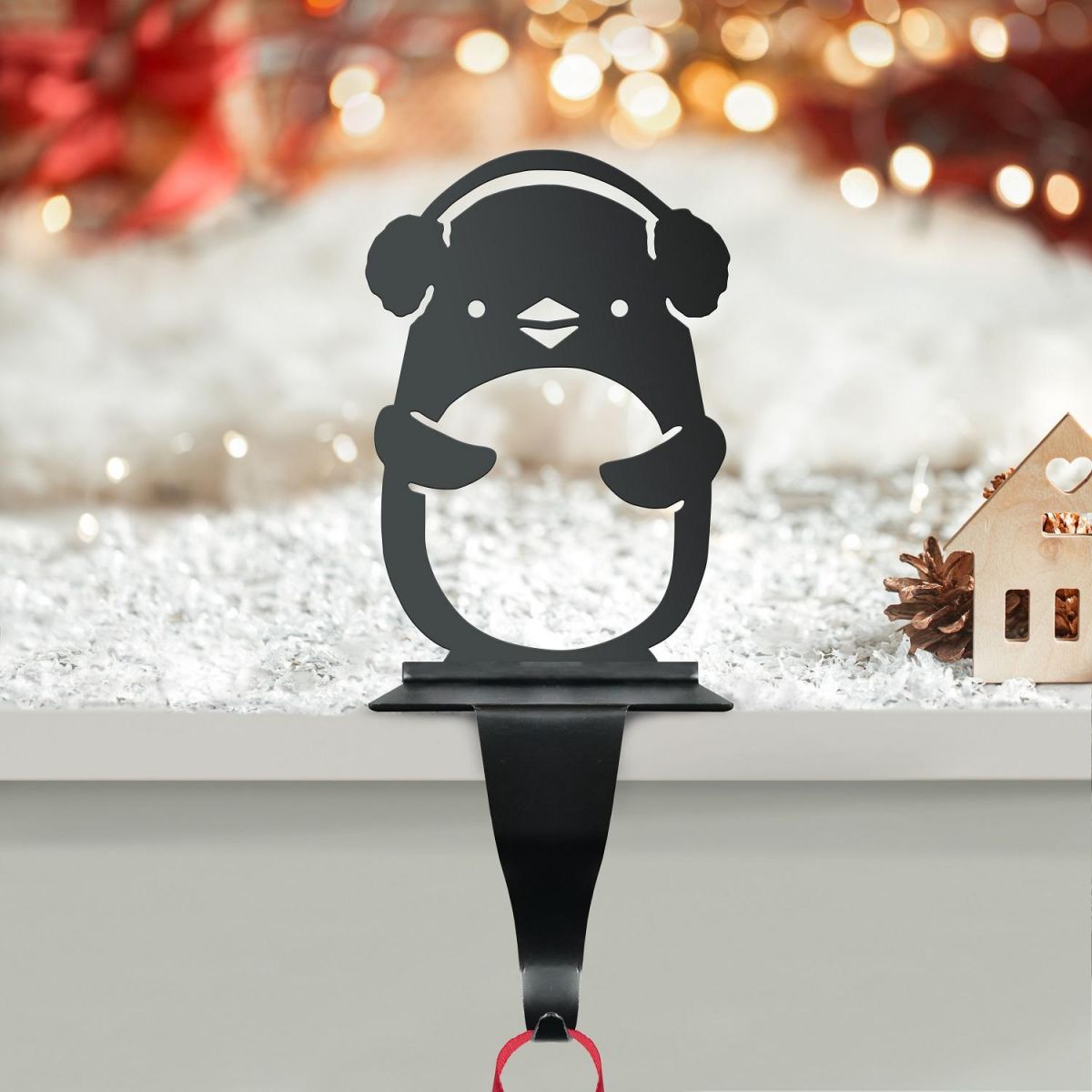 Penguin with Earmuffs Stocking Holder 