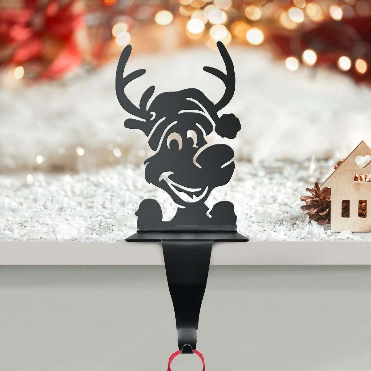 Black Reindeer Stocking Holder 