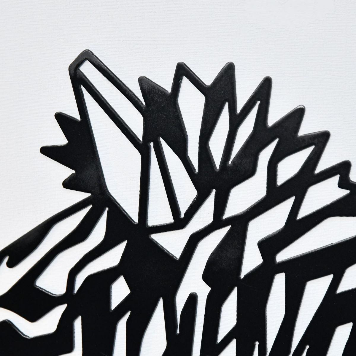 Close up of geometric Zebra wall art 
