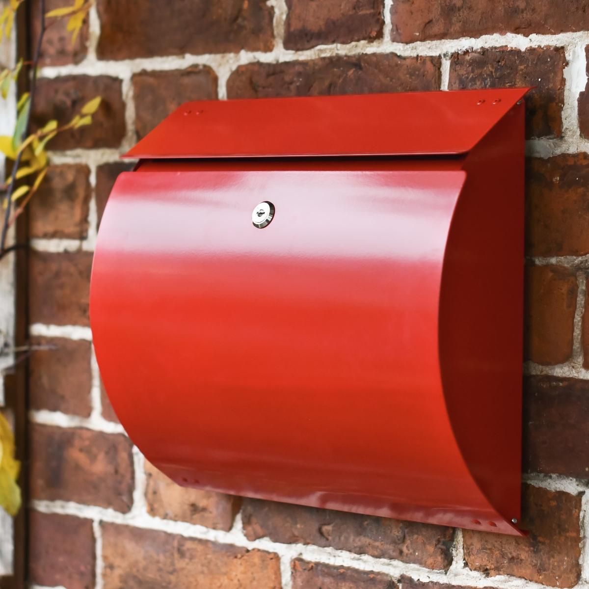 Contemporary "Urban Obsession" Red Wall Mounted Post Box 
