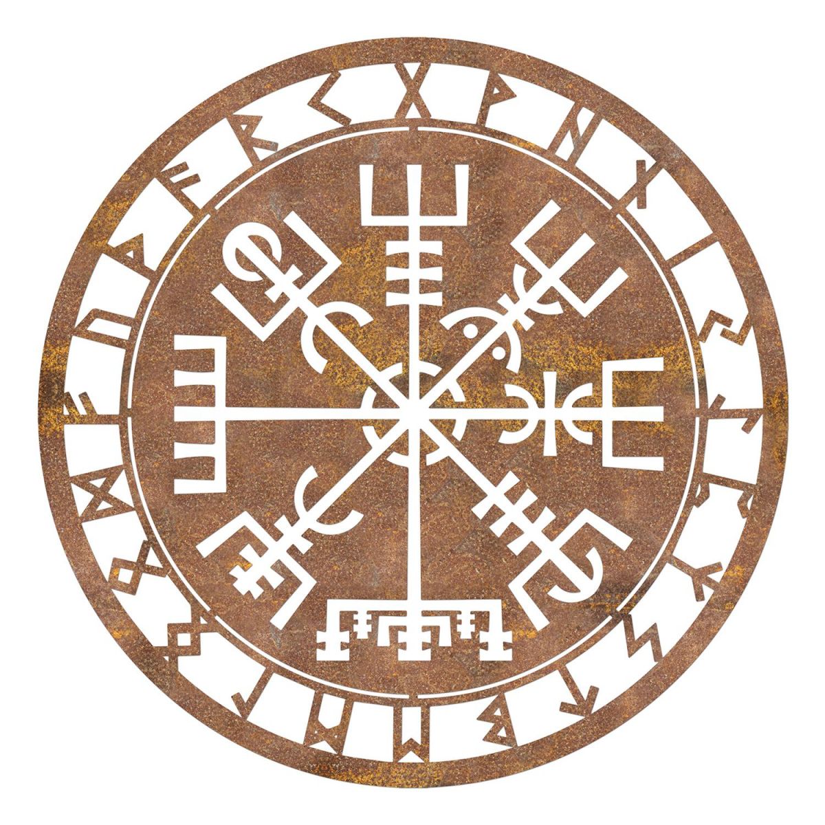"Vegvisir" Viking Compass Wall Art in a Rustic Finish