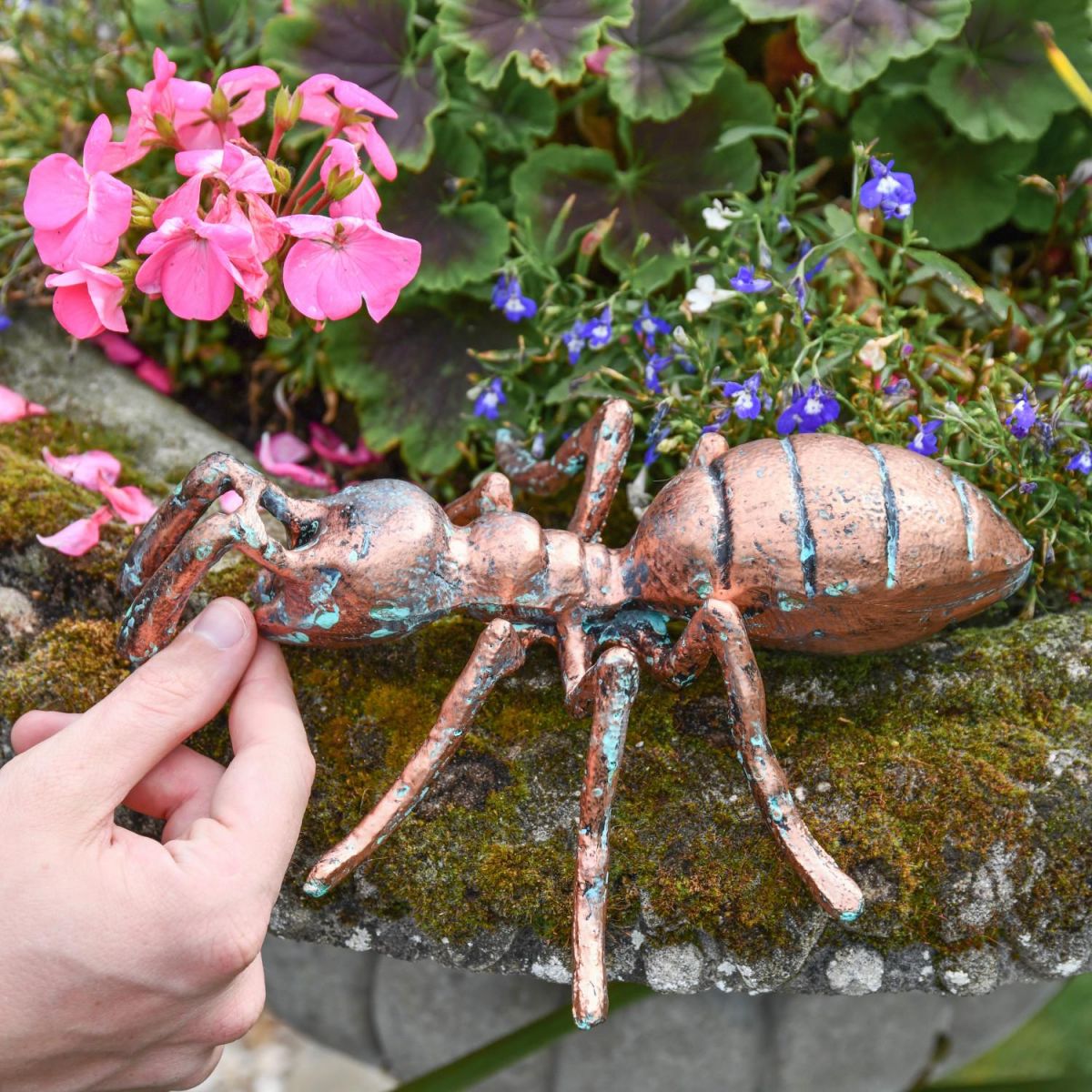 Scale Shot of Verdigris Finished "Carpenter" Ant Sculpture