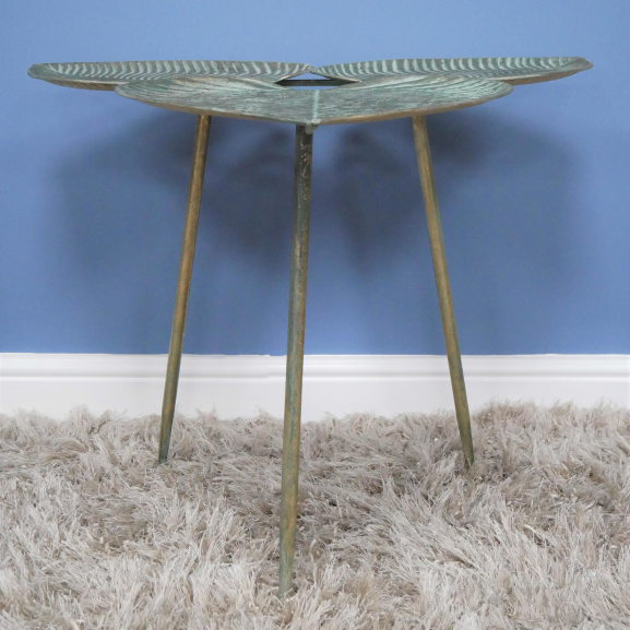 Verdigris Leaf Side Table in Situ in the home