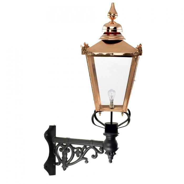Copper Victorian Lantern On Corner Bracket