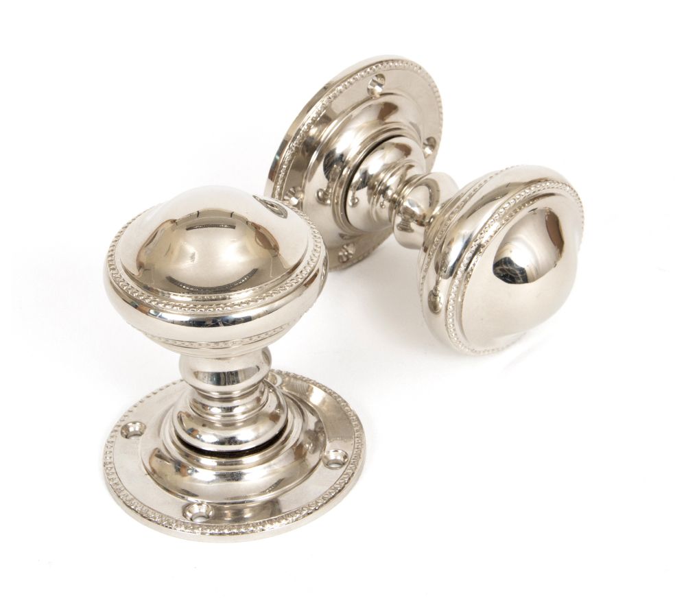 Victorian Inspired Polished Nickel Mortice Door Knob Set