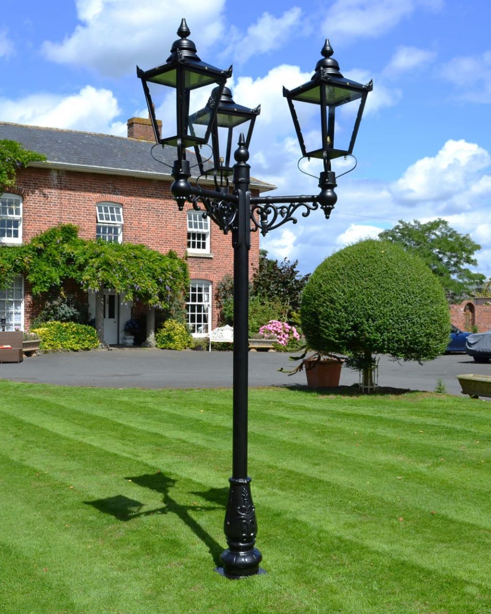 Victorian Triple Headed Lamp Post Set