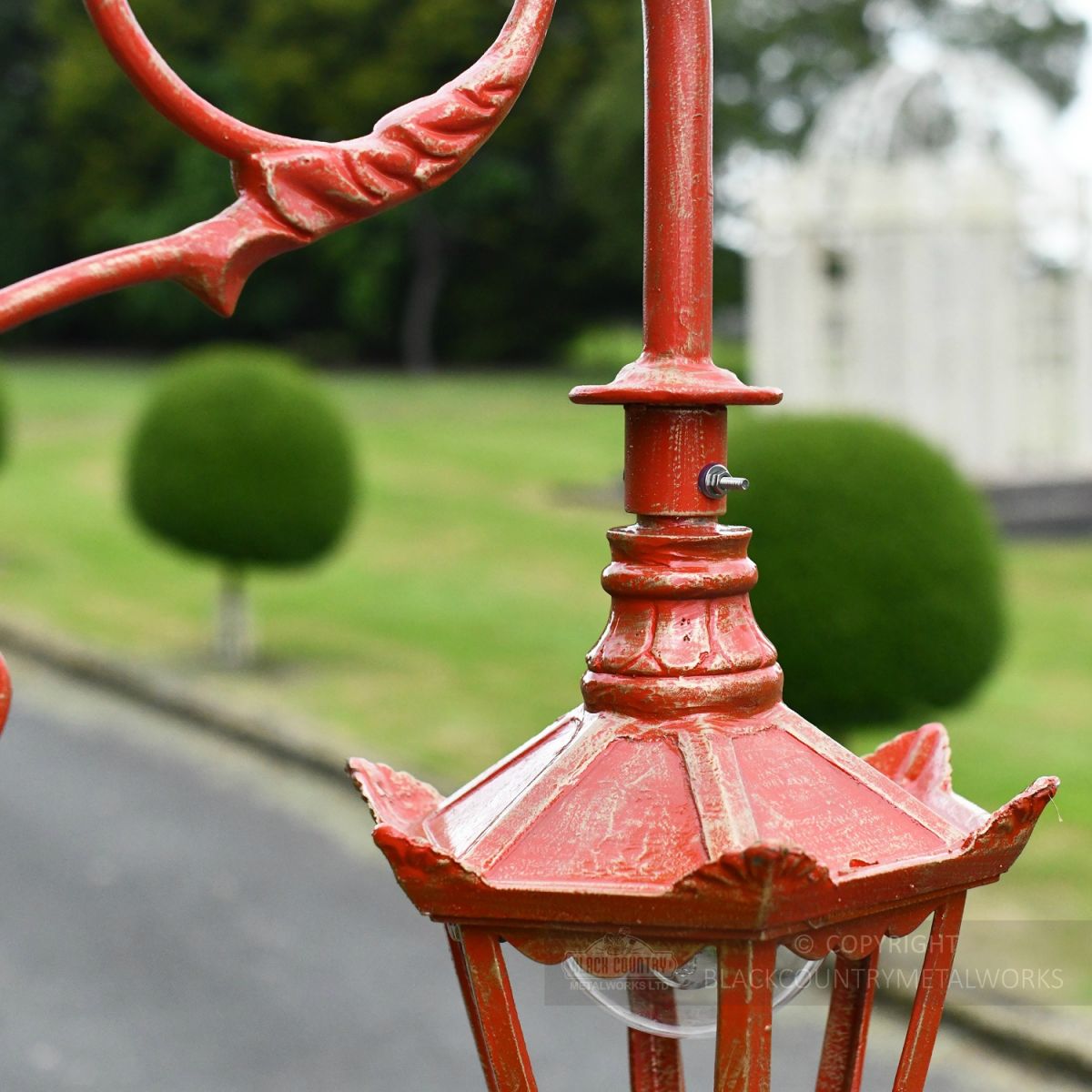 Vintage Red Lamp Post Lantern Top