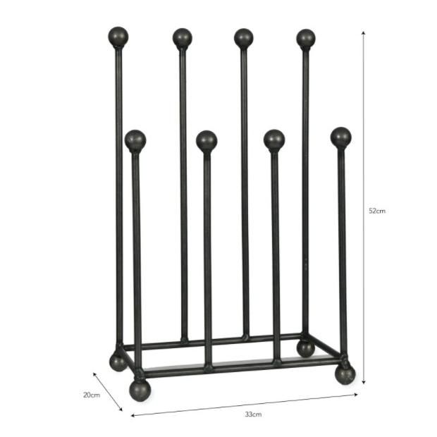 Modern Steel Welly Rack - Four Pairs Measurements