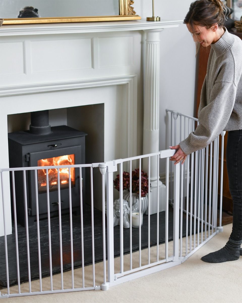 Woman Next To Young Child Nursery Fire Guard 