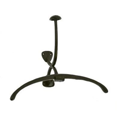 Wide Wall Mounted Coat Hook in Black