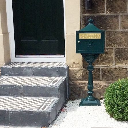 “Wilderness Falls” Green Suffolk Post Box outside house