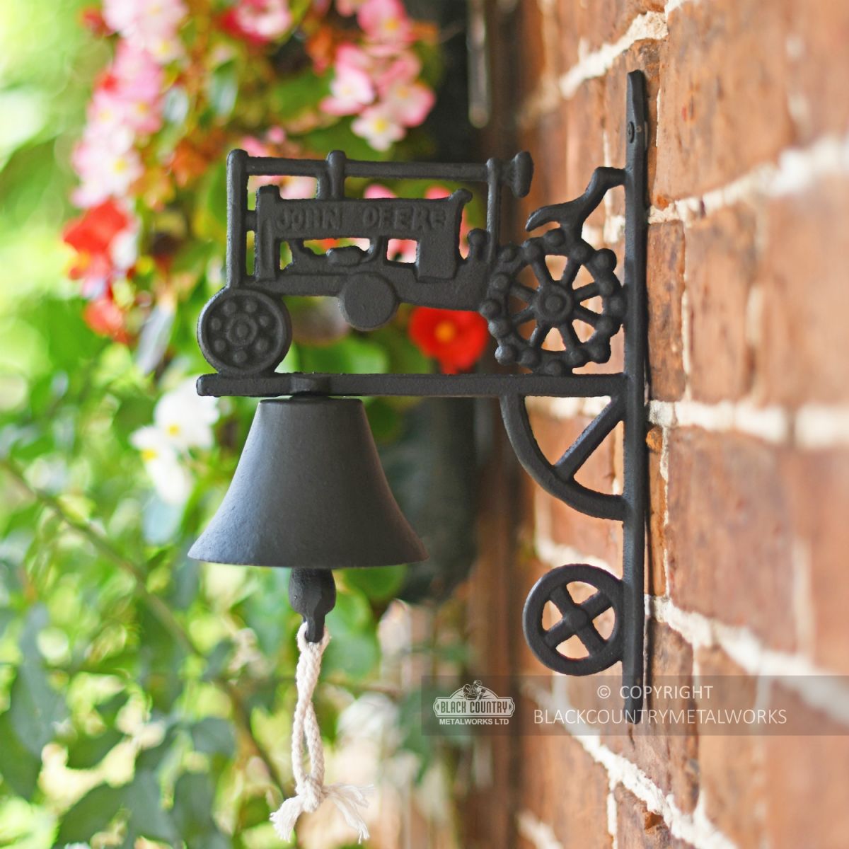 Cast Iron Garden Bell - Tractor