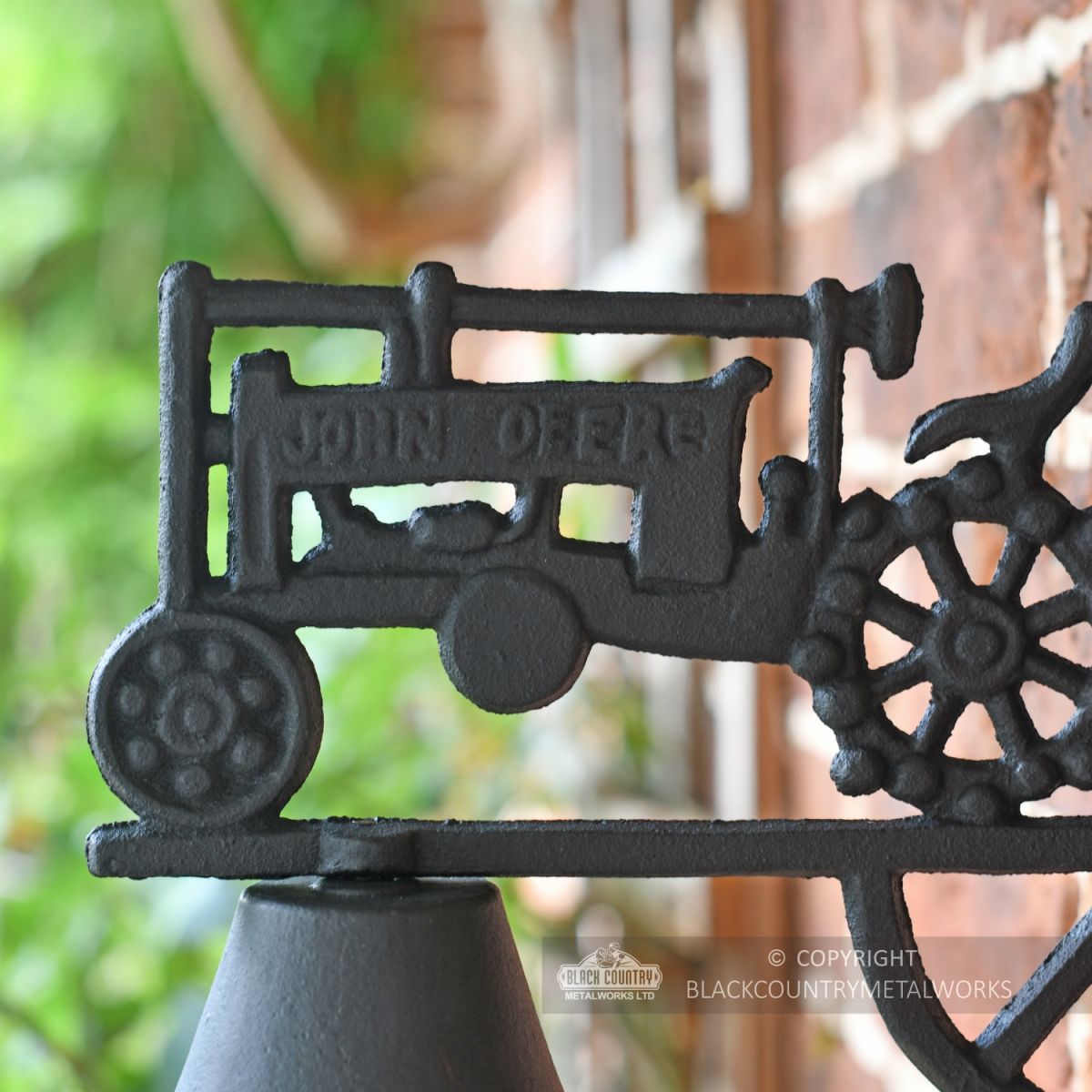 Cast Iron Garden Bell - Tractor