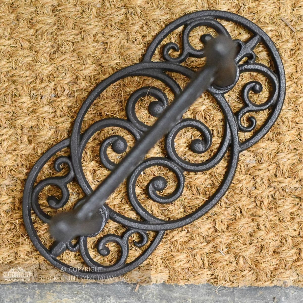 Black Cast Iron Scroll Design Boot Scraper