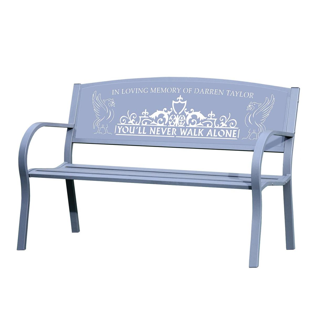 "You"ll Never Walk Alone" Liver Bird Bench in a Grey Finish