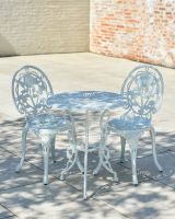 Cast Aluminium "Bouquet" White Two Seater Bistro Set