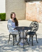 Scale image of patio two seater table and chairs set