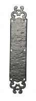 12" Antique Black Iron Period Finger Plate / Door Push Plate
