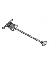12" Stunning Ornate Door or Cabinet T-Hinge in a Black Finish