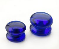 Blue Clear Glass Cupboard Knob