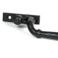 Close-Up of 16mm Matte Black Hammered Espagnolette Window Handle - Left Hand