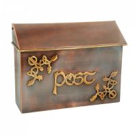 "Drustan" Celtic Design Post Box in Antique Copper