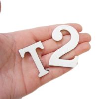 1.5 - 2 Inch Self Adhesive Numbers & Letters White (Solid Brass)