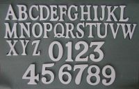 1.5 - 2 Inch Self Adhesive Numbers & Letters White (Solid Brass)
