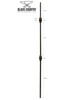 Set of 2 Matte Black "Garthleigh" and "Westford" Steel Stair Spindles - Spindles ONLY - No Brackets Dimensions
