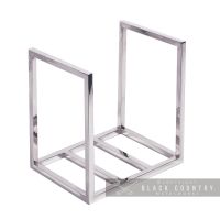 Square Log Holder finished in a Stainless Steel