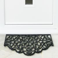 Black Hammer Hill ornate Door Mat outside front door