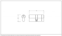 Aged Brass 5-Pin Cylinder Dimensions
