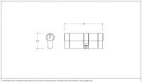 Aged Brass 5-Pin Euro Cylinder Dimensions