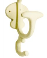"Trois" Cream Hat and coat hook single 3 prong