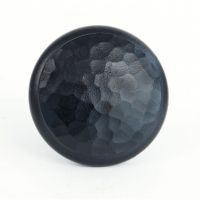 Top of 40mm Diameter Black Hammered Iron Cabinet Knob