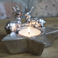 Christmas Star and Stag Tea Light Holder 