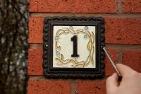 "Cornflower Vines" Small House Number Sign
