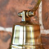 4 Inch Antique Brass Bell with Rope Lanyard Close Up