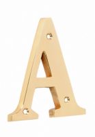"Rivenelle Alphabets" 4 inch polished brass letters, available in A-C