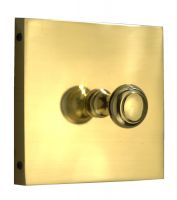 Square bell push- Brass - 4x4