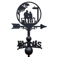 Lovers on a Bench Weathervane Topper 