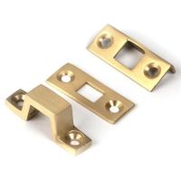 Close-Up of Fittings for 6" Universal Bolt in Satin Brass
