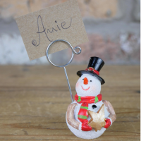 Close up of snowman with gold star 