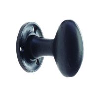 Oval Mortice Knob - Black Iron