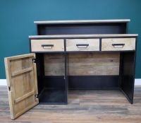 Storage Options with Modern Iron and Mango Wood Bar Cabinet