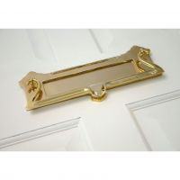 Polished Brass Letterplate with Door Knocker